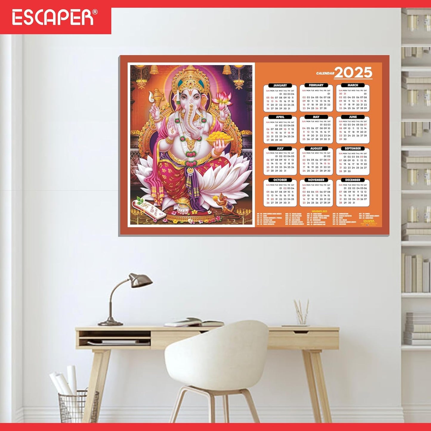 Lord Ganesha Wall Calendar 2025