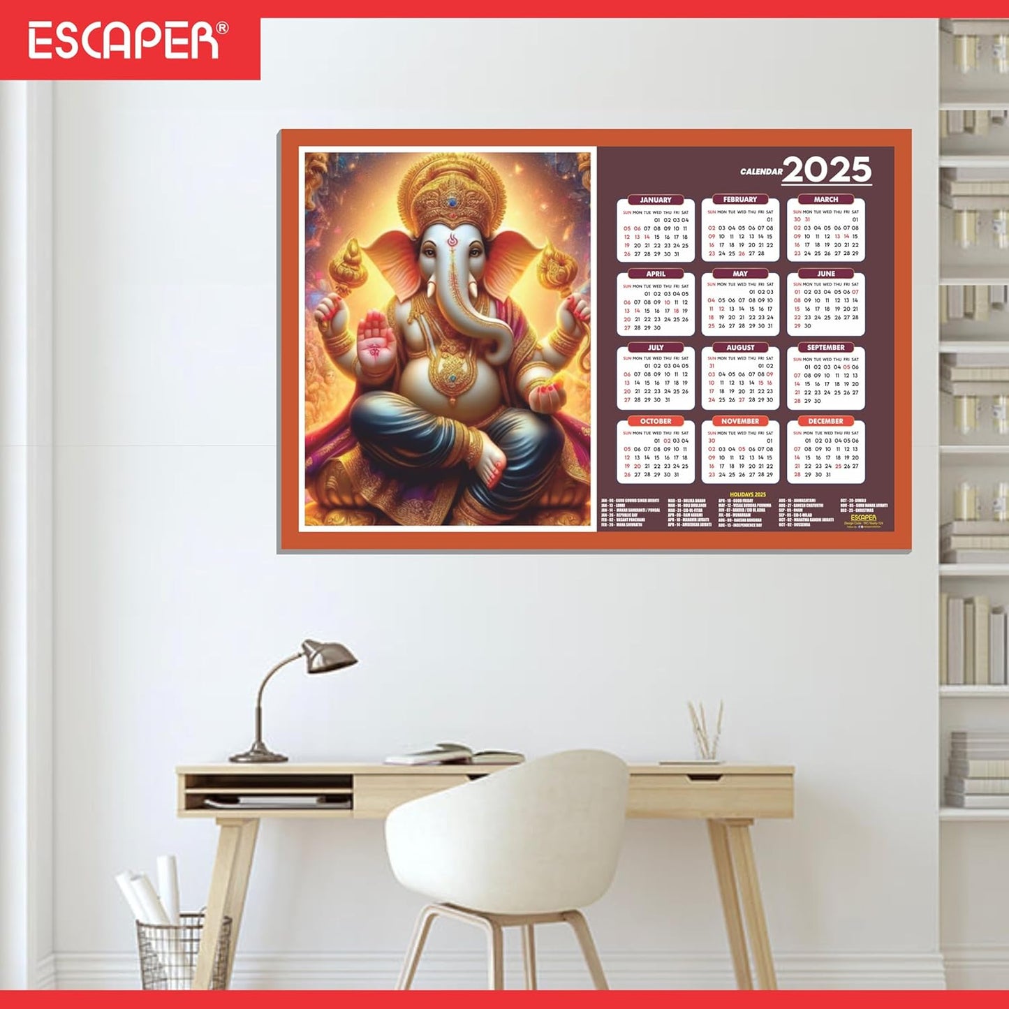 Lord Ganesha Wall Calendar 2025