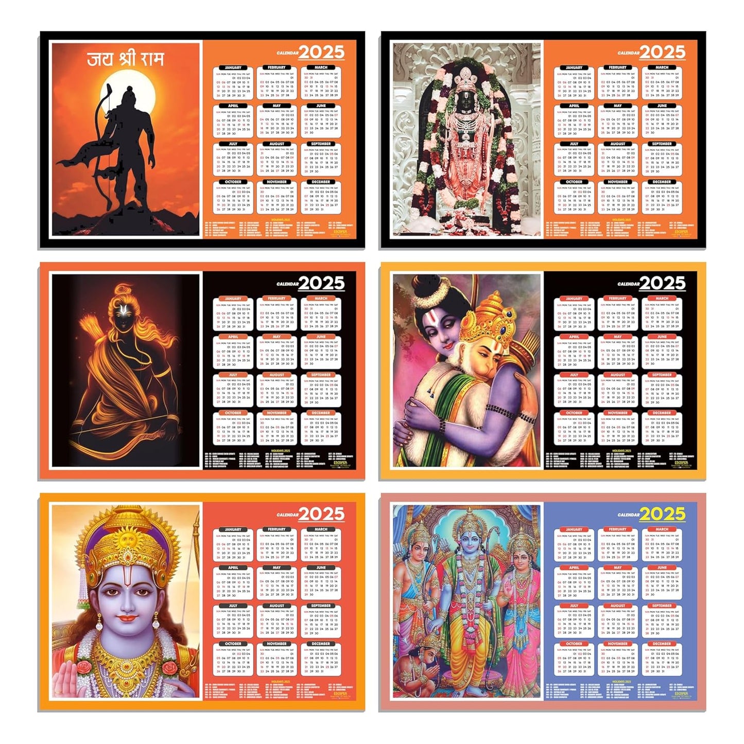 Shree Ram Wall Calendar 2025