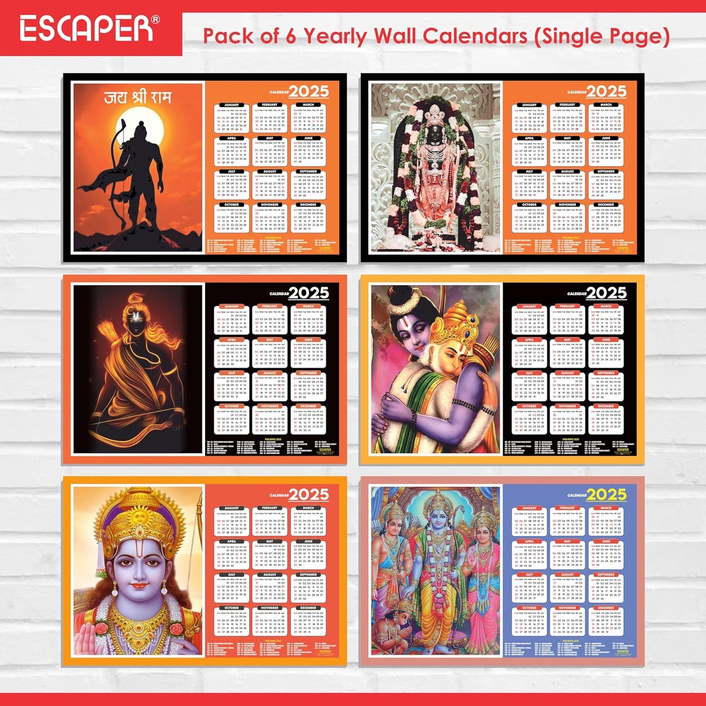 Shree Ram Wall Calendar 2025