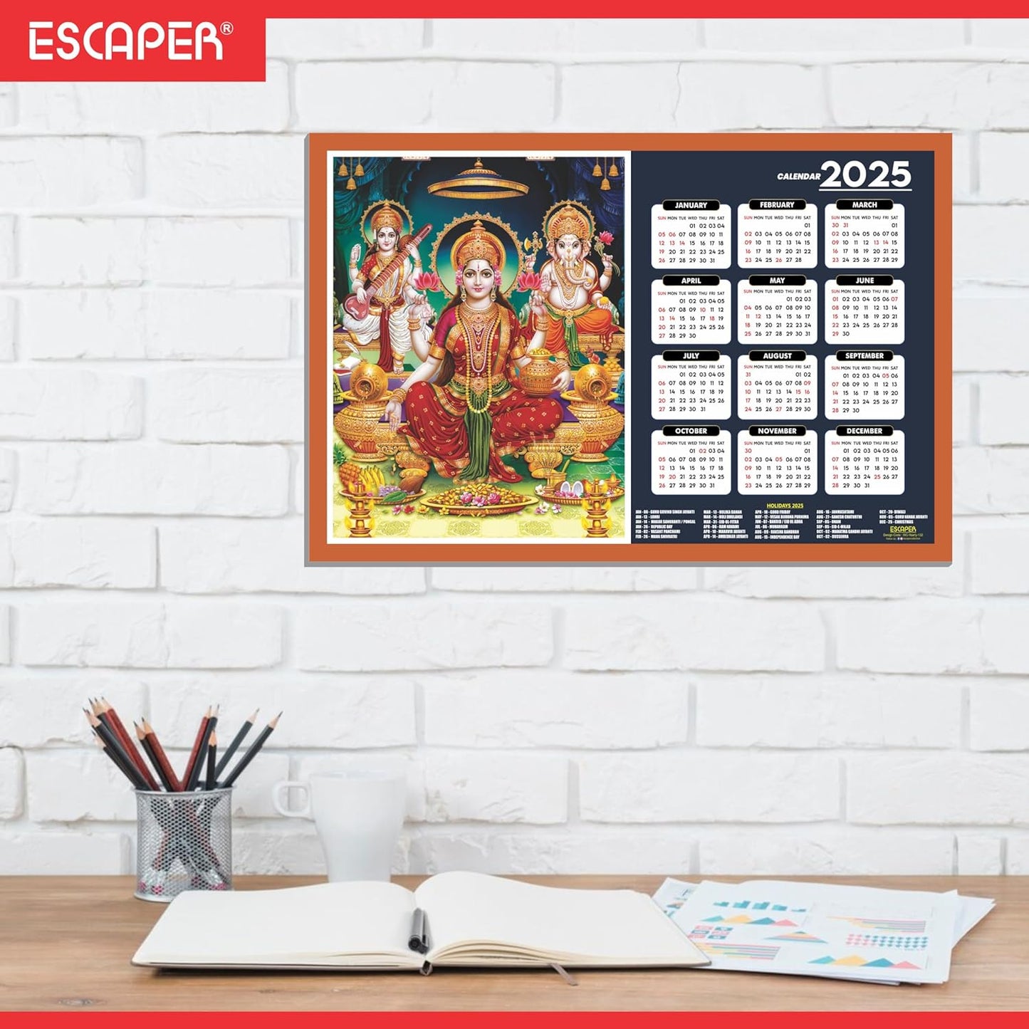 Goddess Lakshmi Wall Calendar 2025