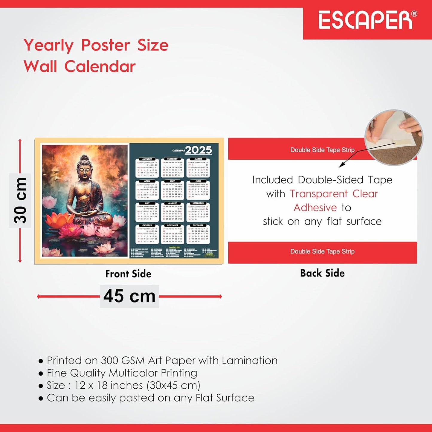 Gautam Buddha Wall Calendar 2025