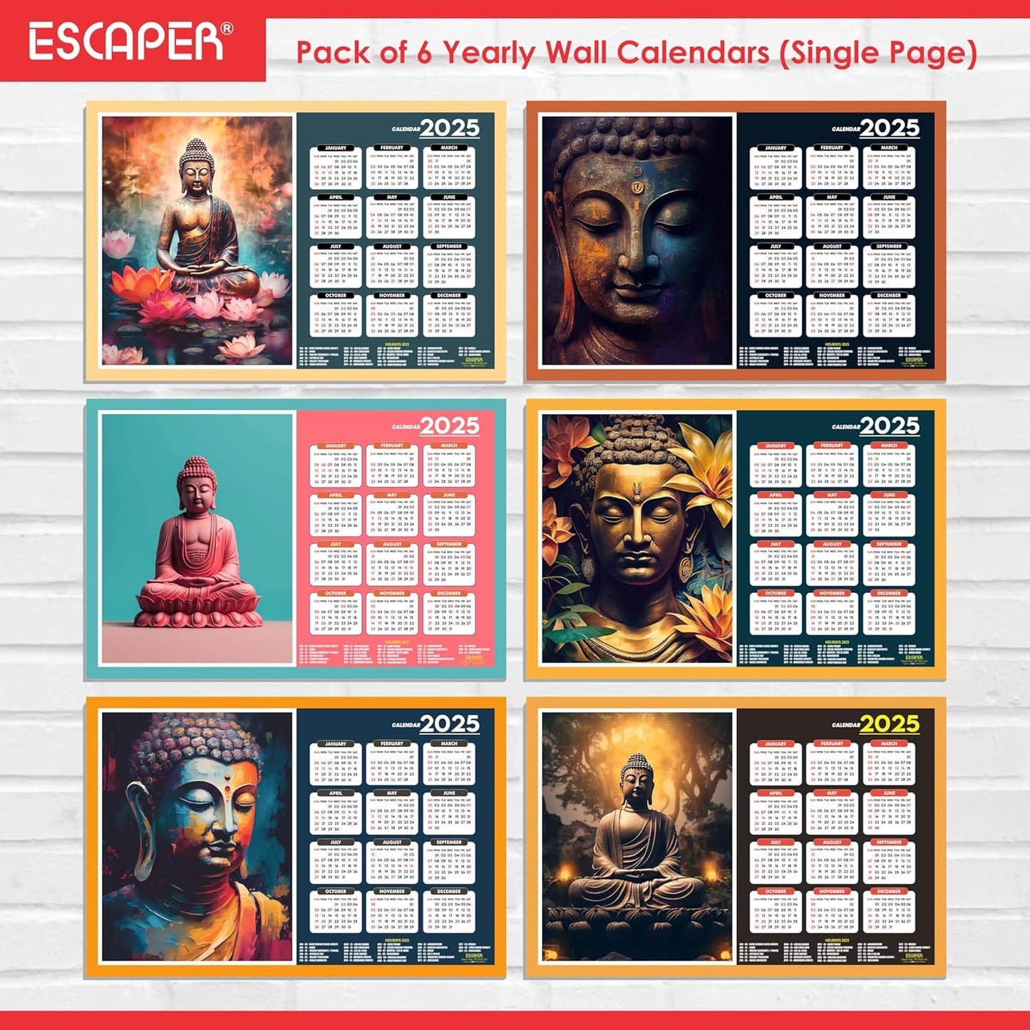 Gautam Buddha Wall Calendar 2025