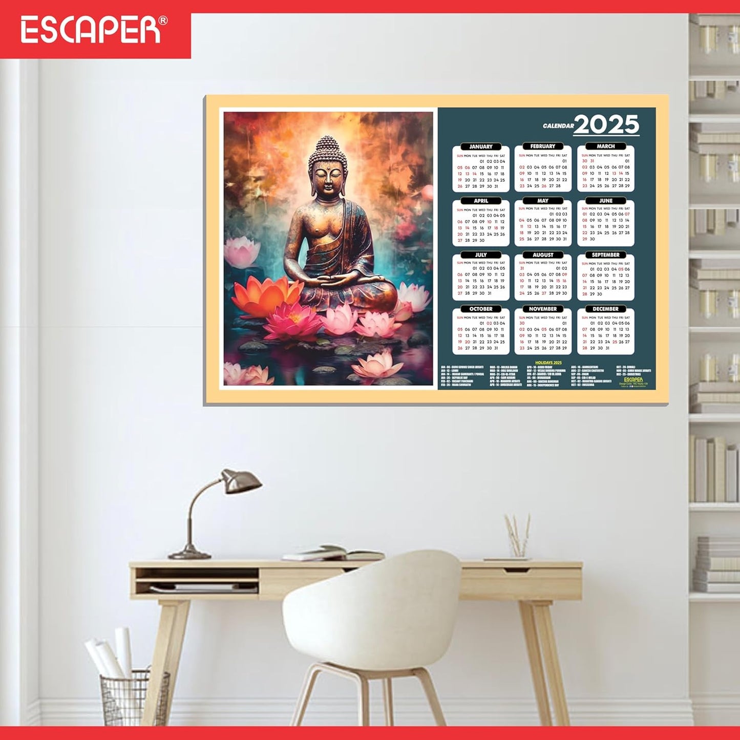 Gautam Buddha Wall Calendar 2025