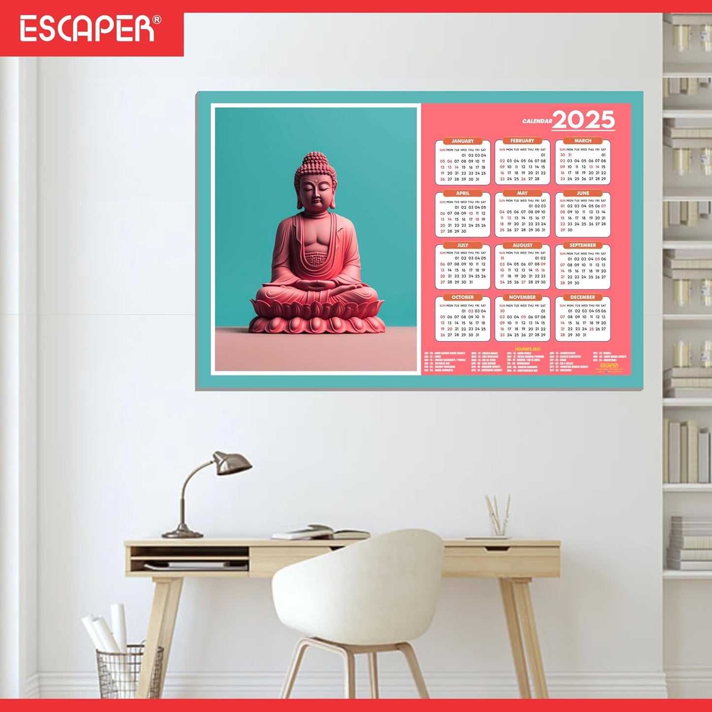 Gautam Buddha Wall Calendar 2025