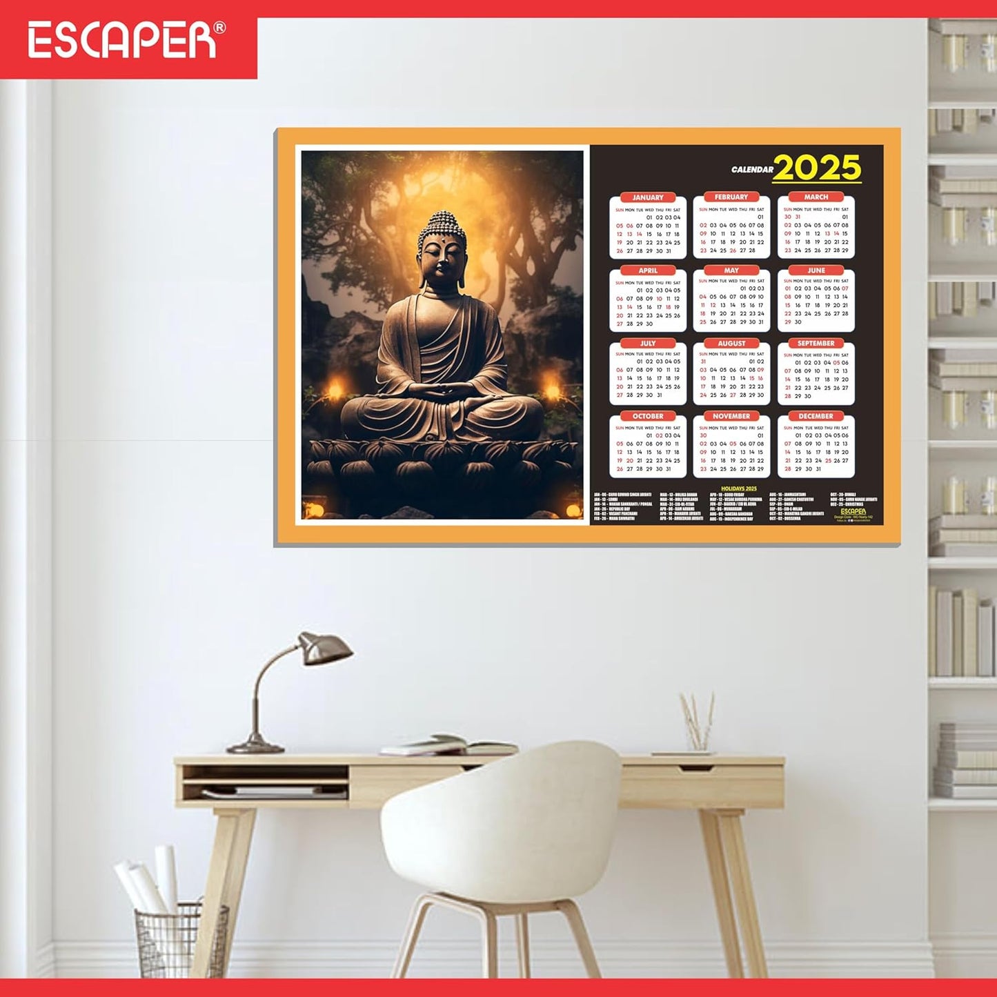 Gautam Buddha Wall Calendar 2025