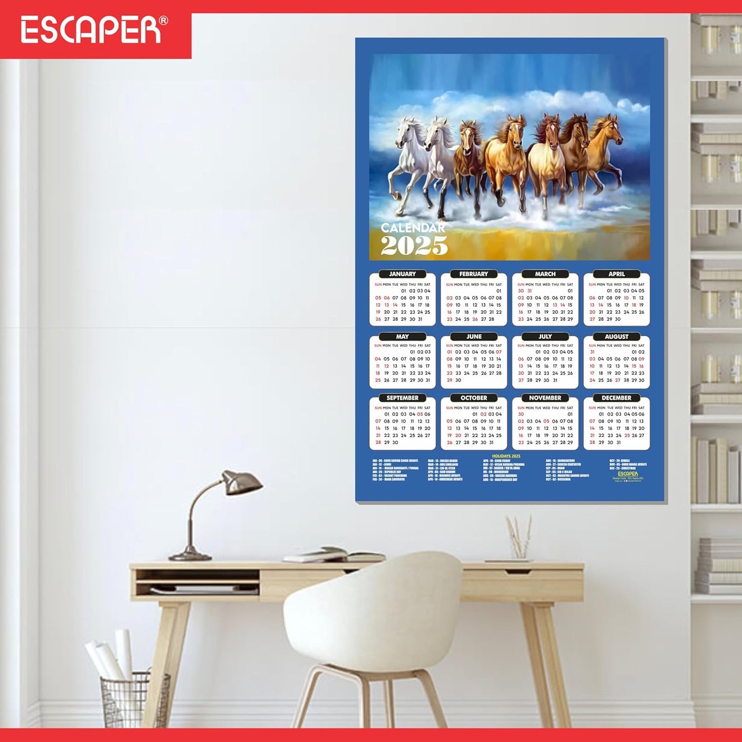 Seven Horses Wall Calendar 2025