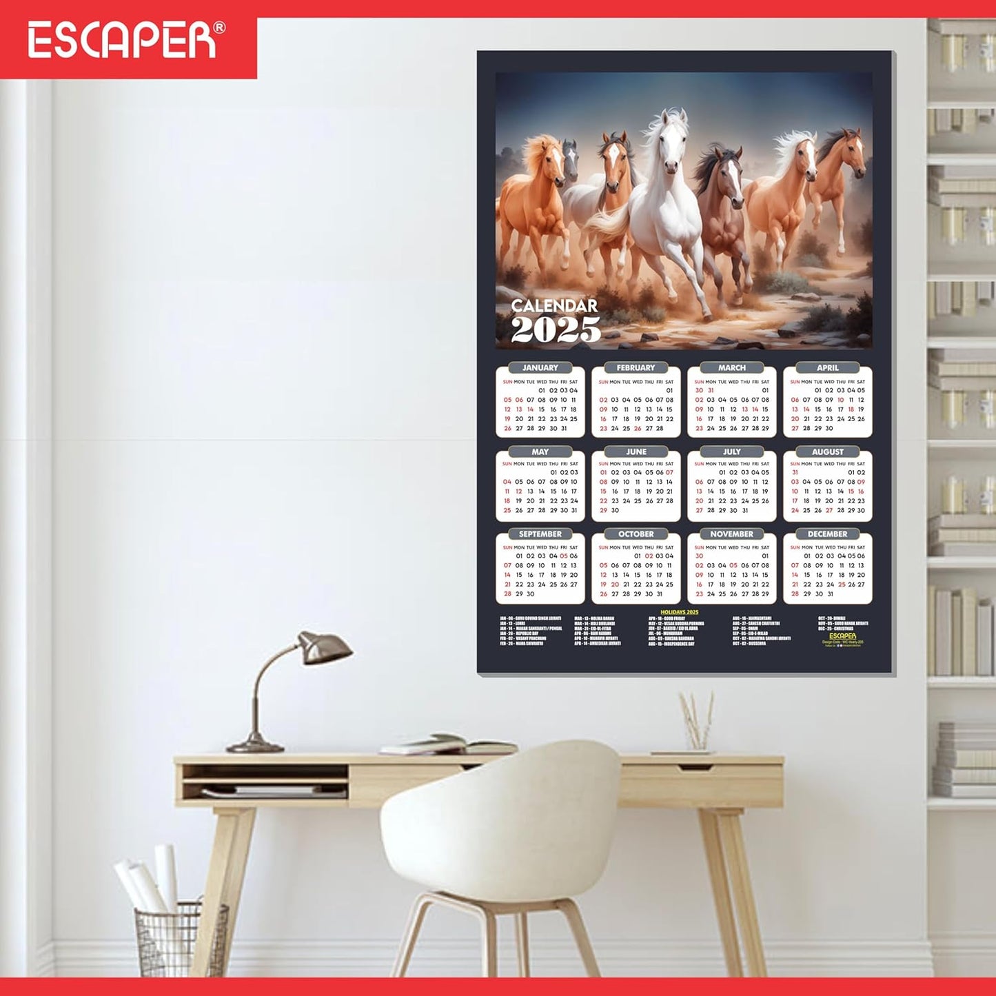 Seven Horses Wall Calendar 2025