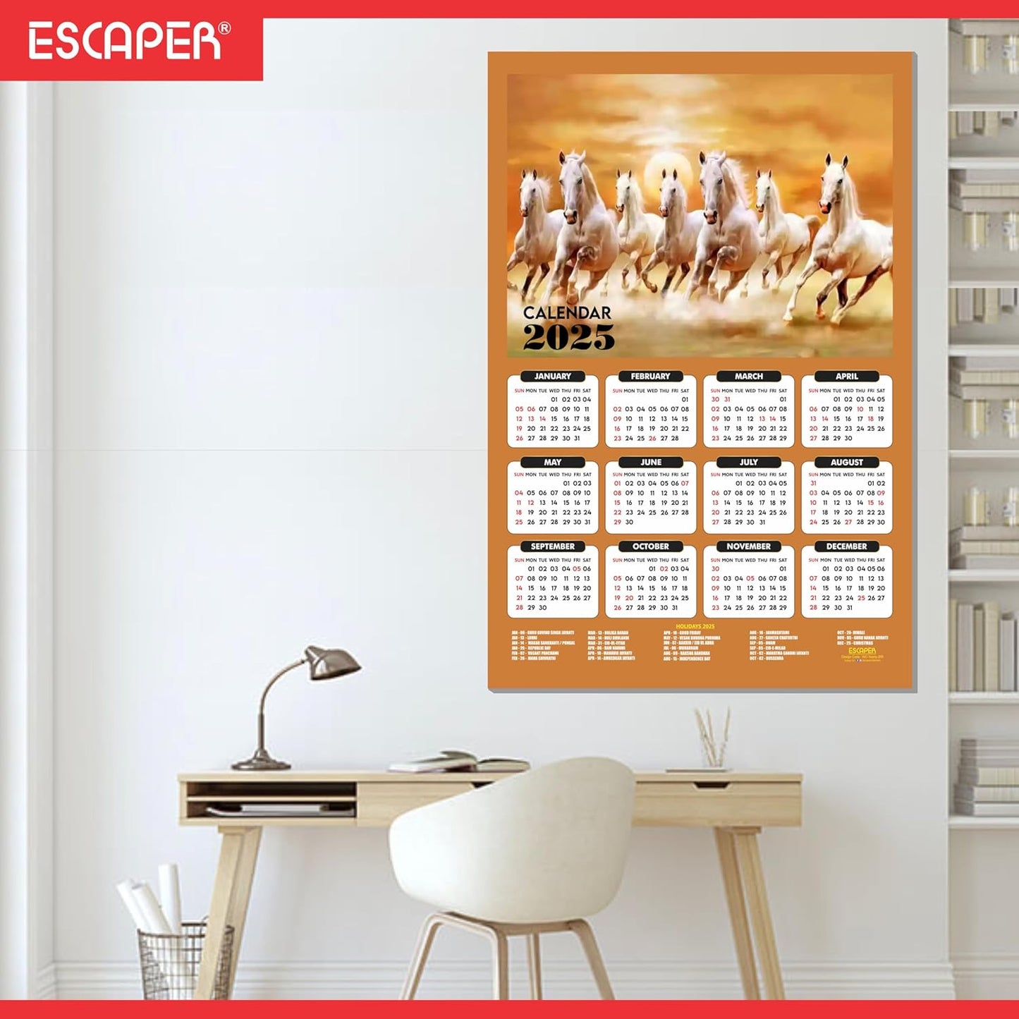 Seven Horses Wall Calendar 2025