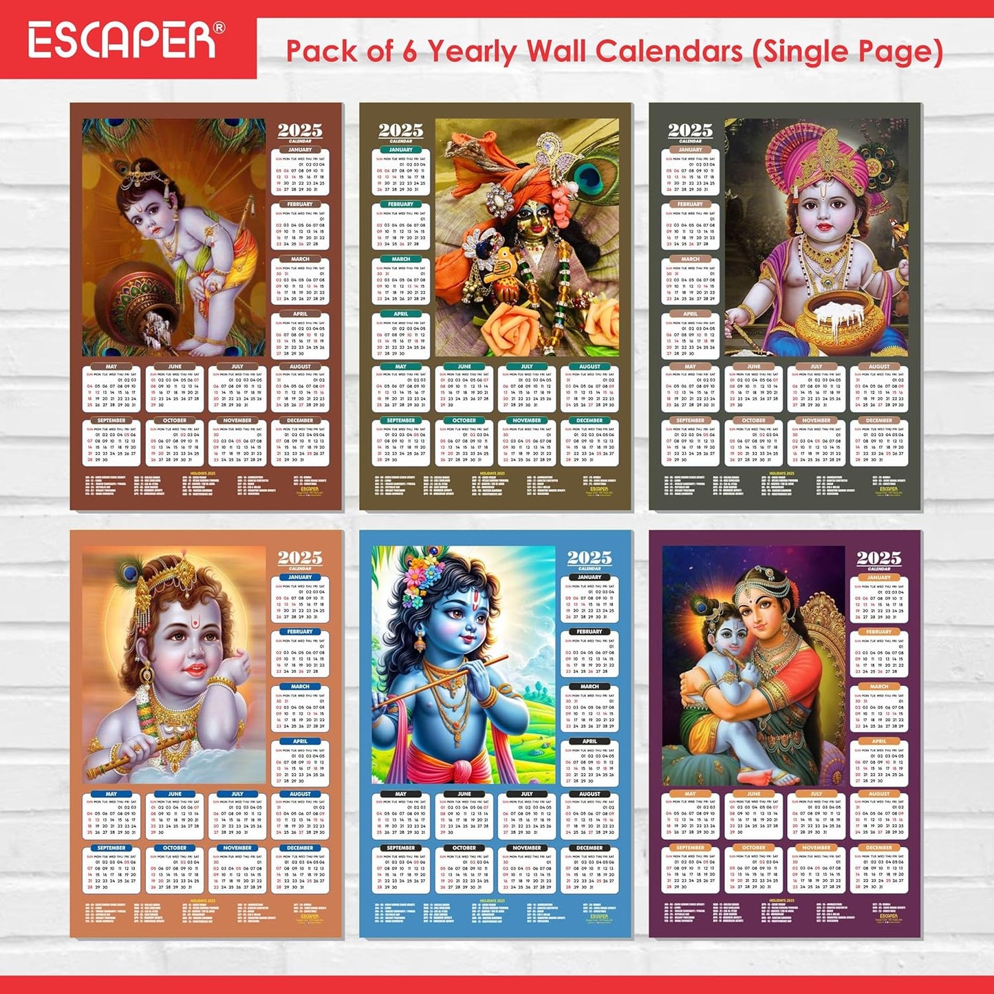 Shree Krishna Wall Calendar 2025