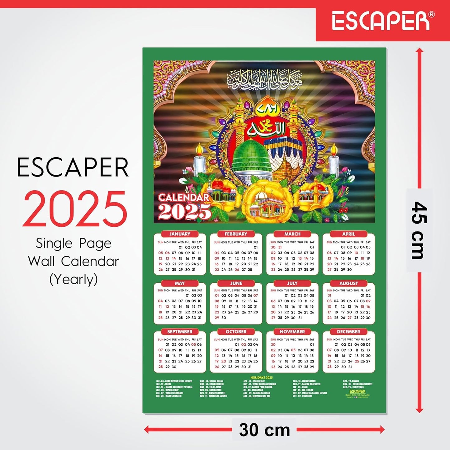 Muslim Wall Calendar 2025