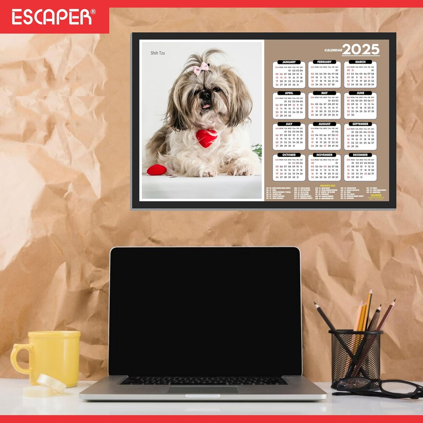 Dog Wall Calendar 2025