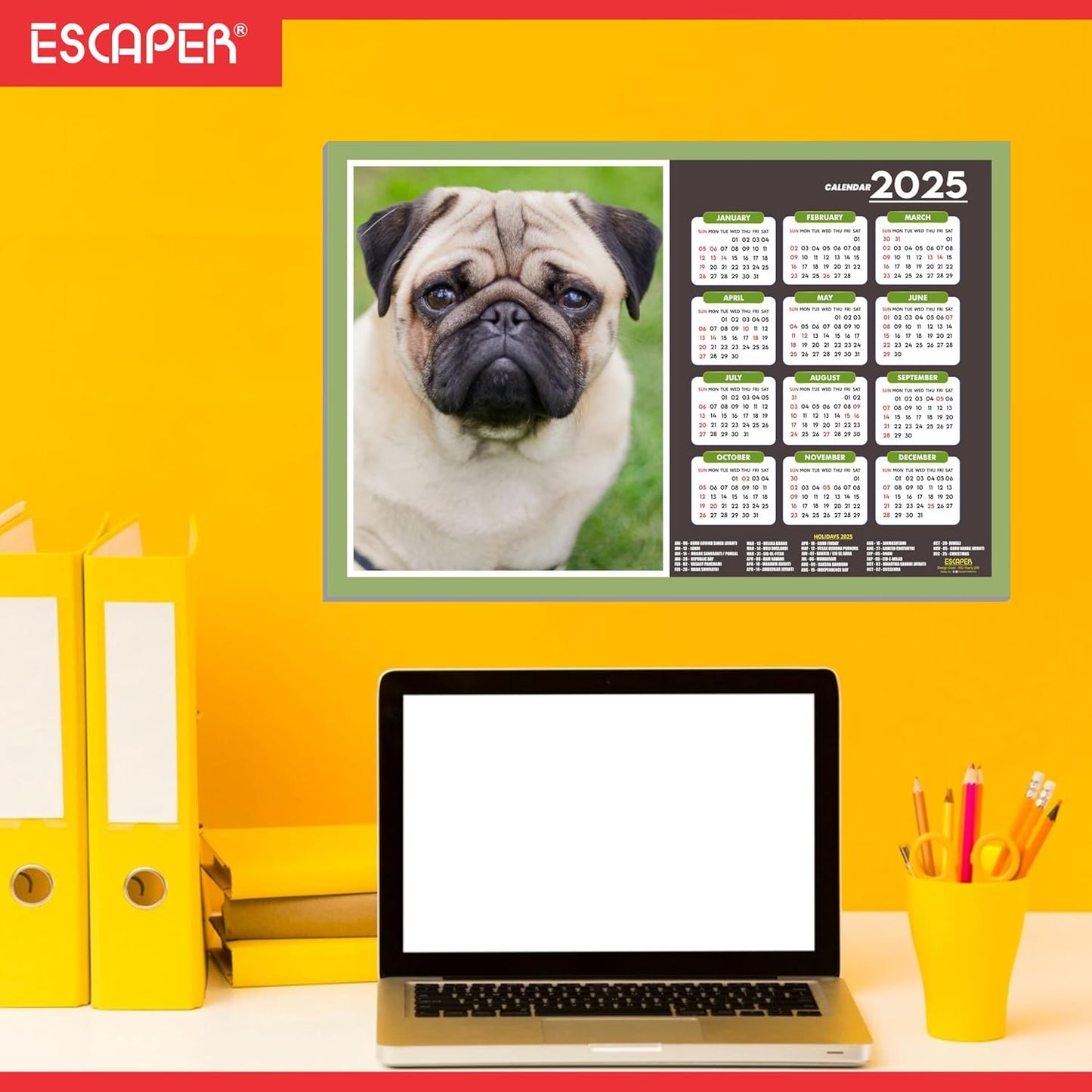 Dog Wall Calendar 2025