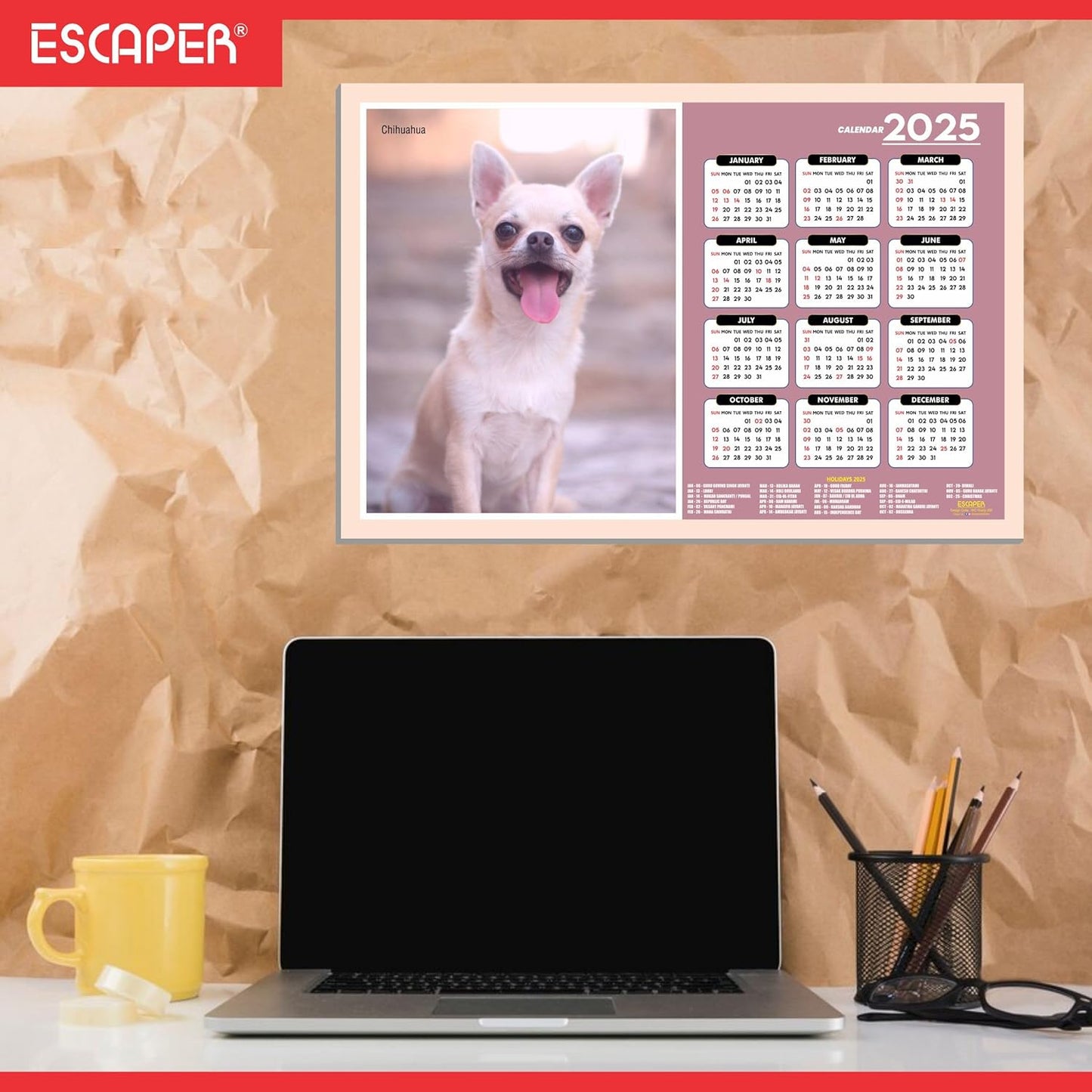 Dog Wall Calendar 2025