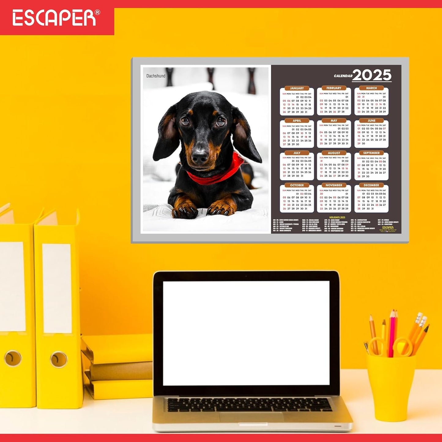 Dog Wall Calendar 2025