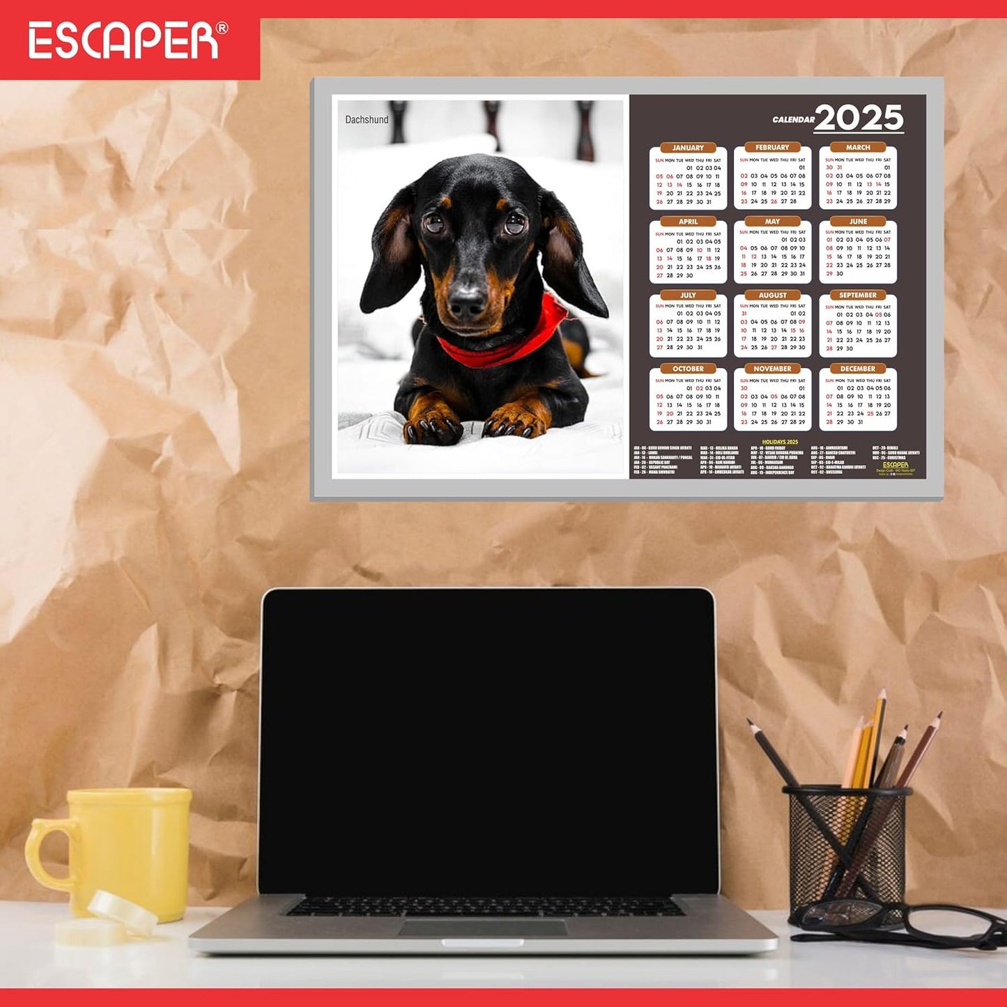 Dog Wall Calendar 2025