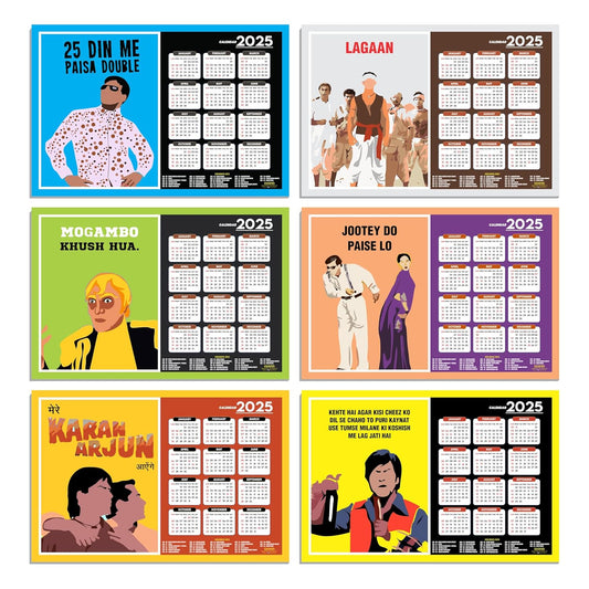 Famous Bollywood Dialogues Wall Calendar 2025