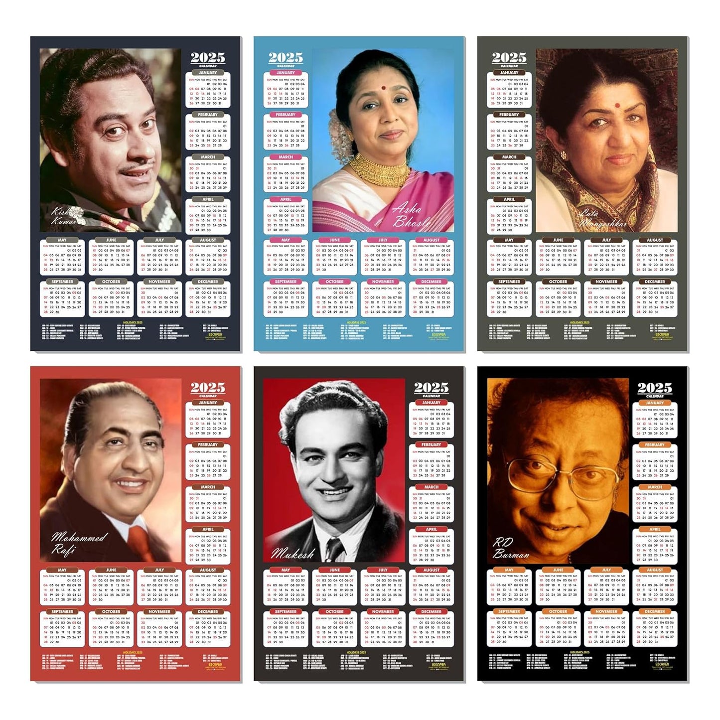 Indian Musician Wall Calendar 2025