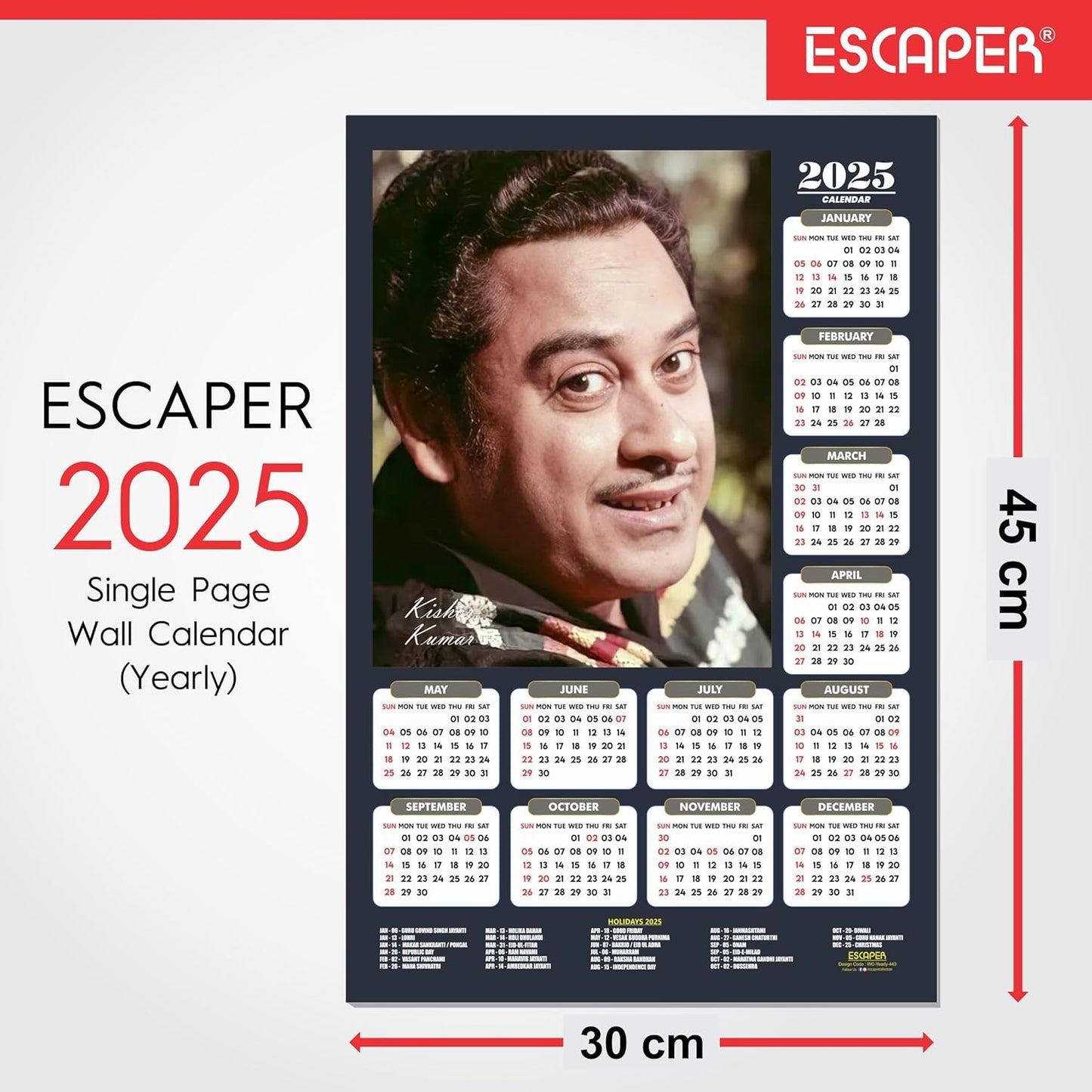 Indian Musician Wall Calendar 2025