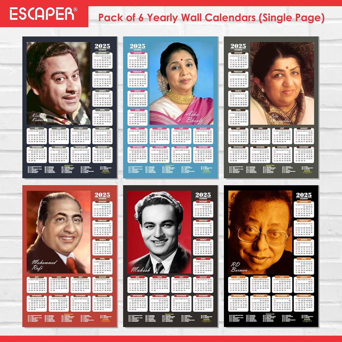 Indian Musician Wall Calendar 2025