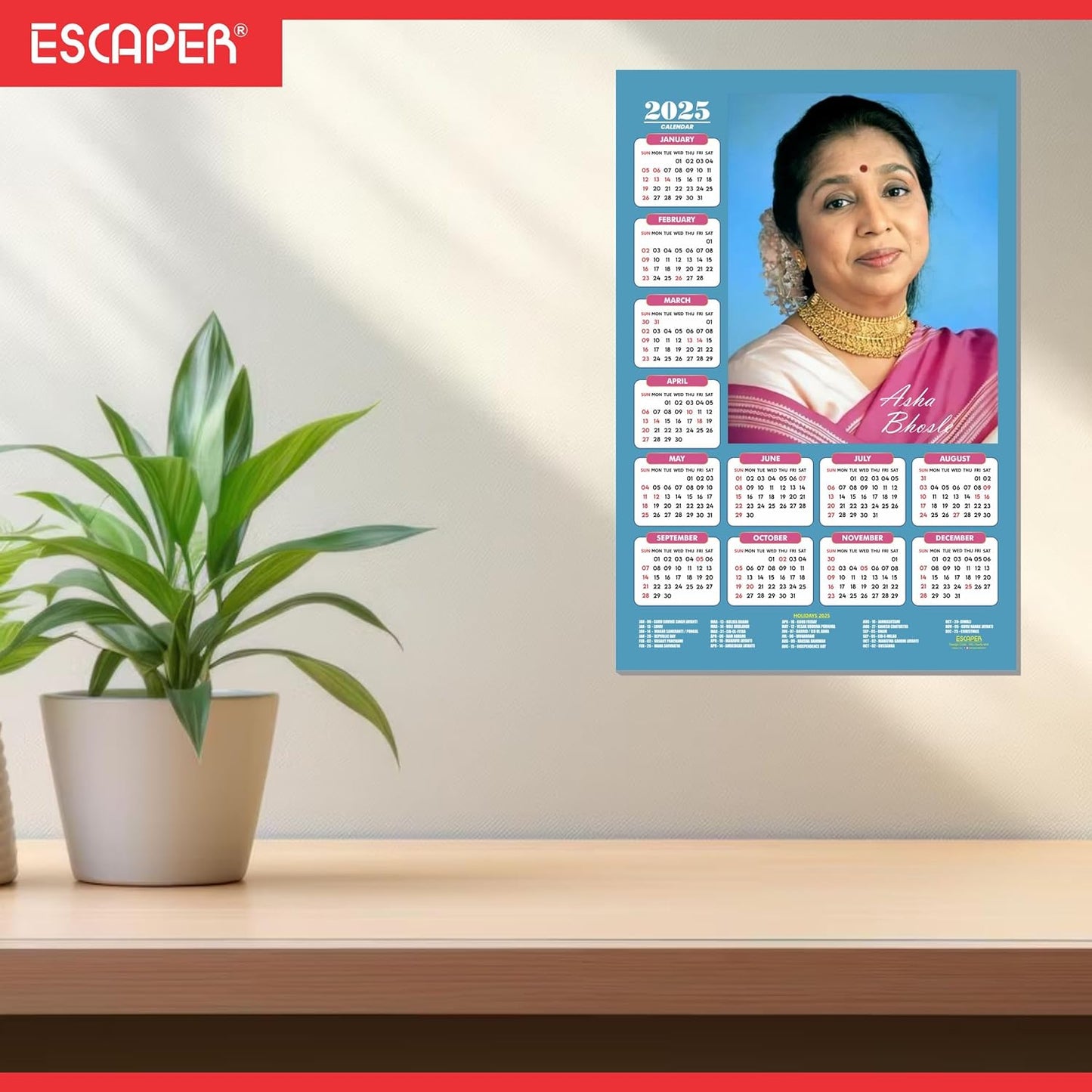 Indian Musician Wall Calendar 2025