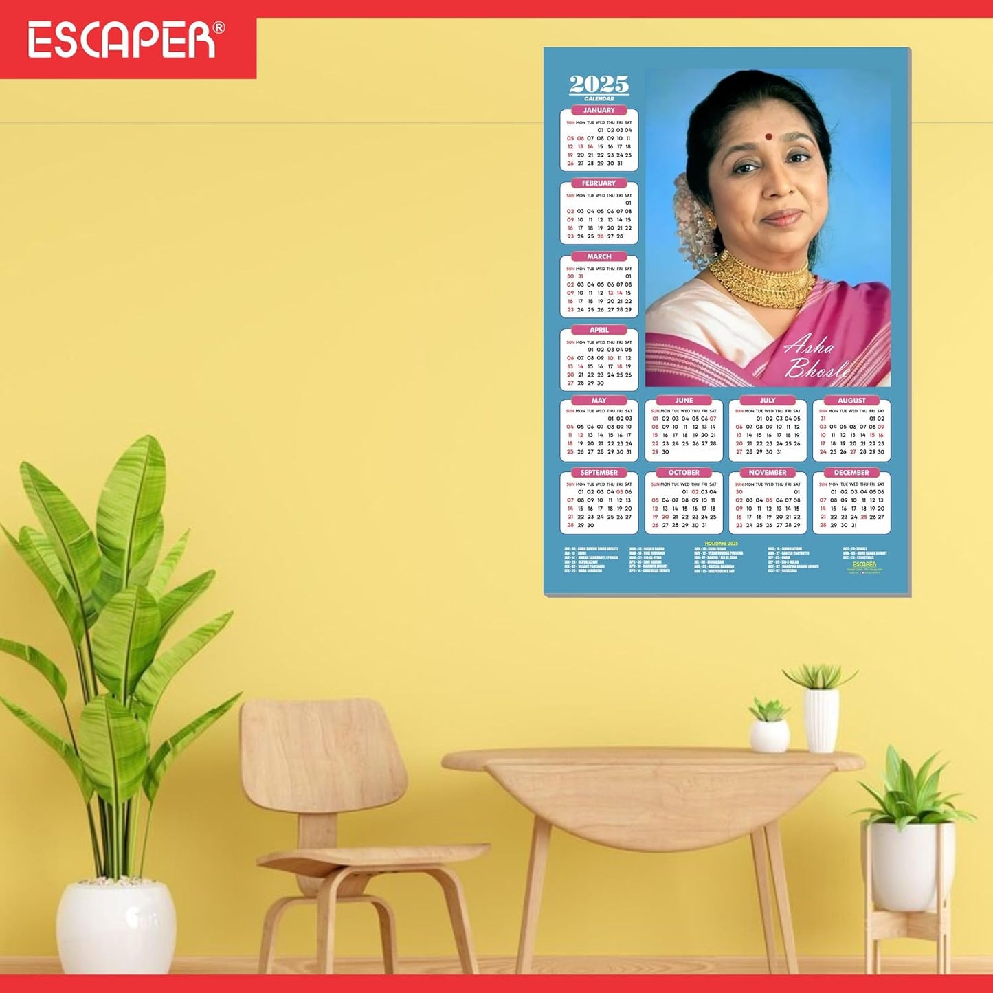 Indian Musician Wall Calendar 2025