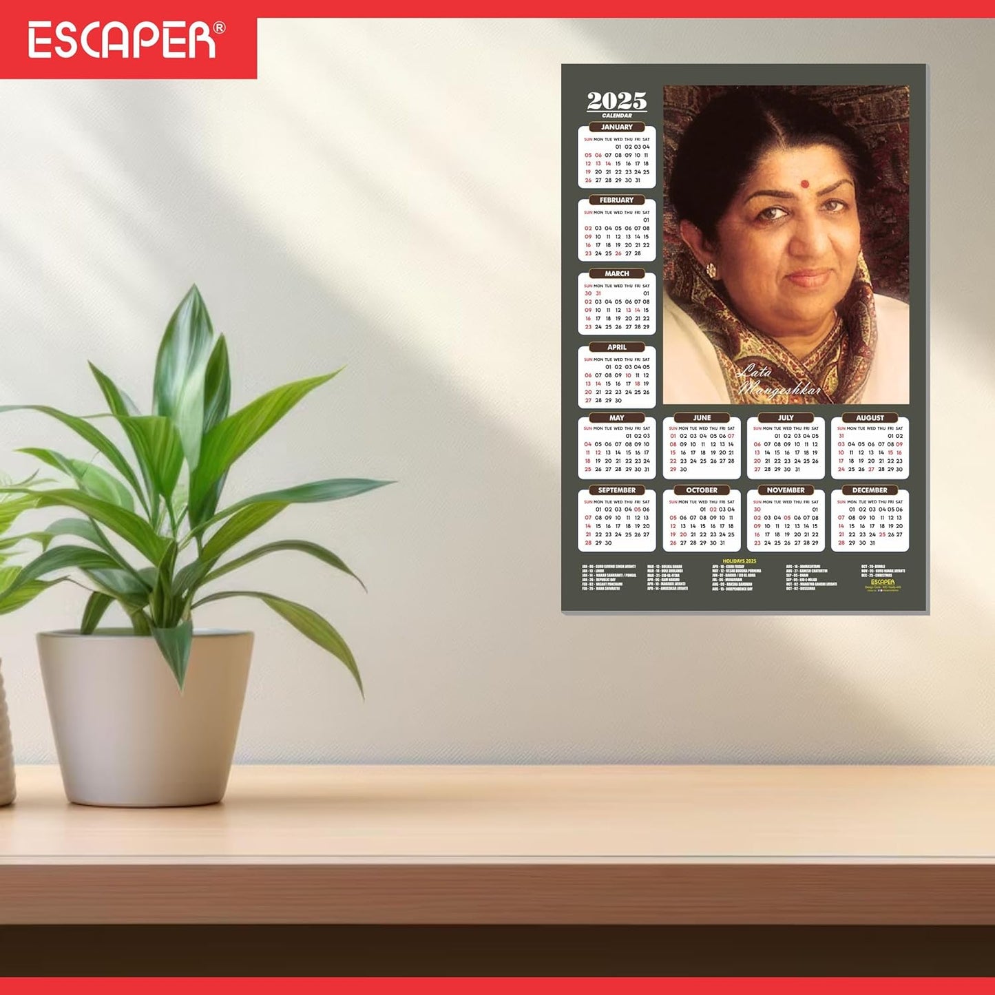 Indian Musician Wall Calendar 2025