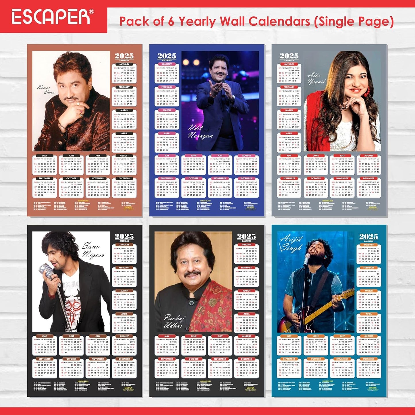 Indian Musician Wall Calendar 2025