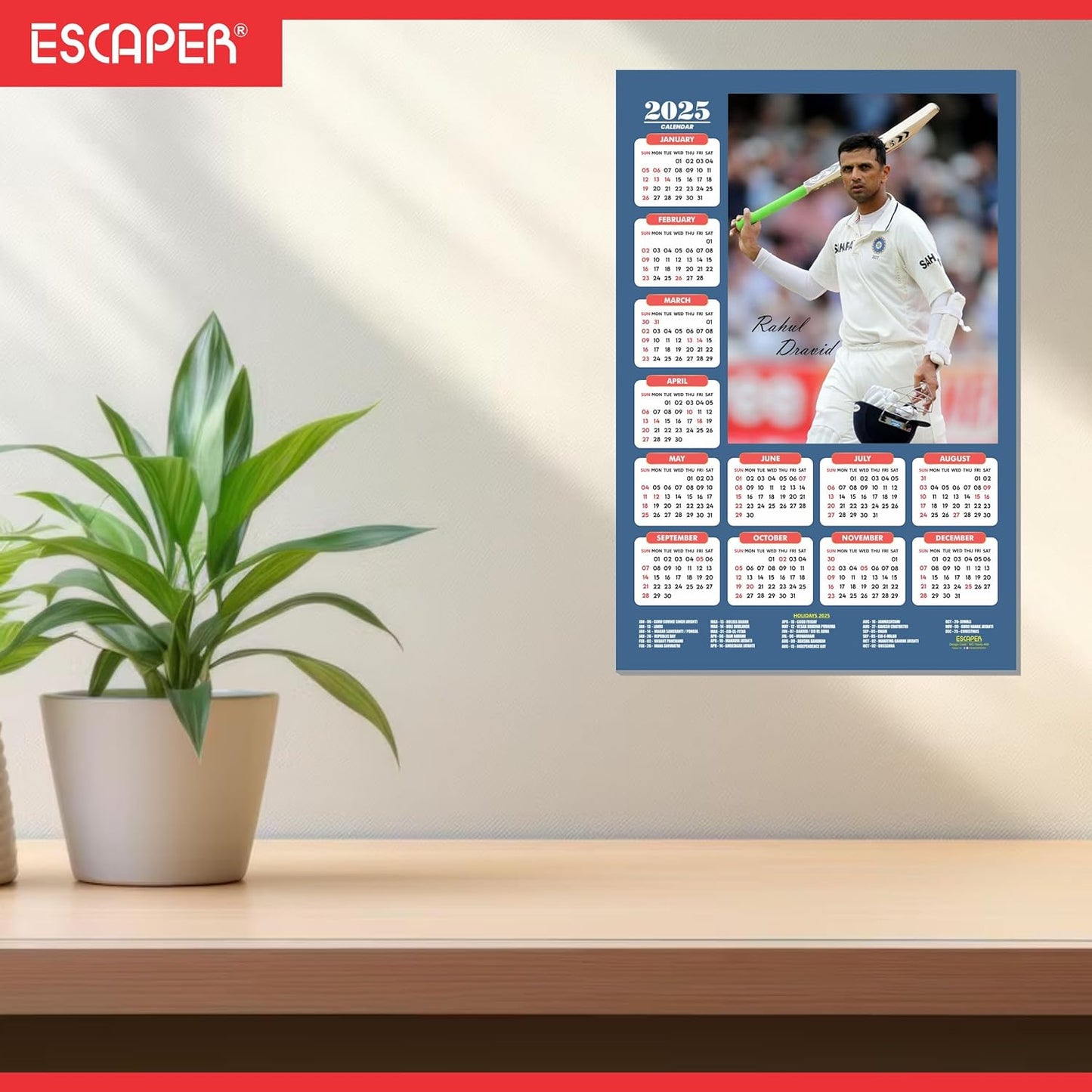 Cricket Wall Calendar 2025