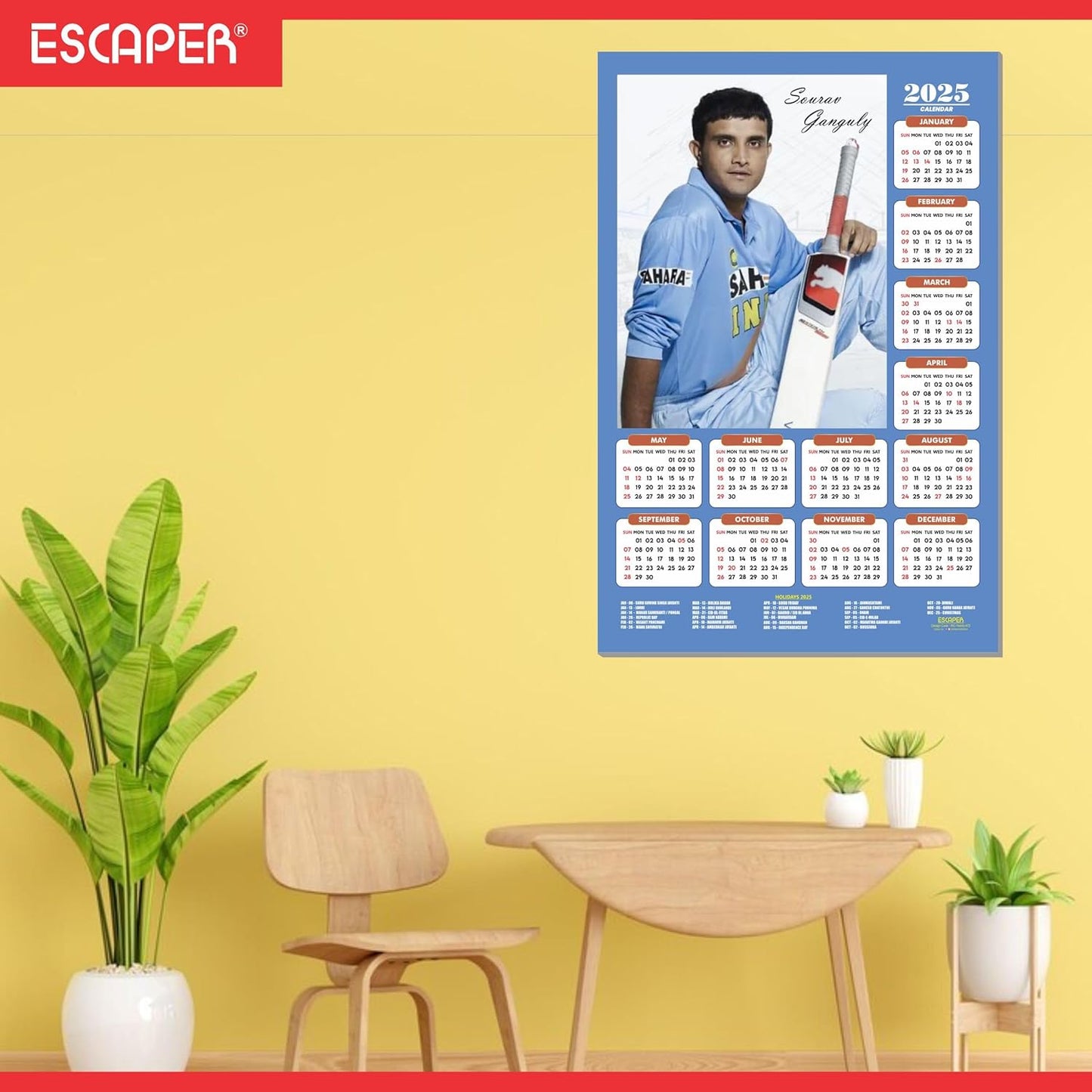 Cricket Wall Calendar 2025