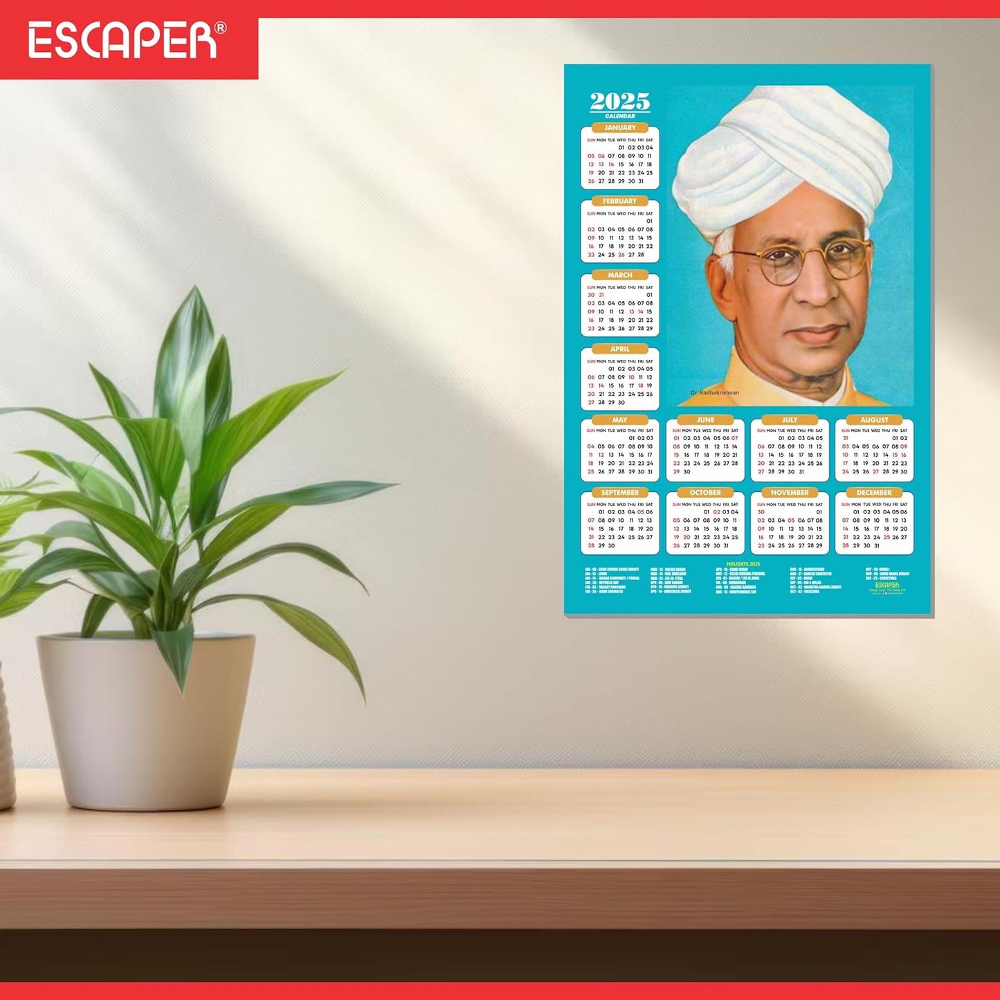 Famous Indian Personalities Wall Calendar 2025