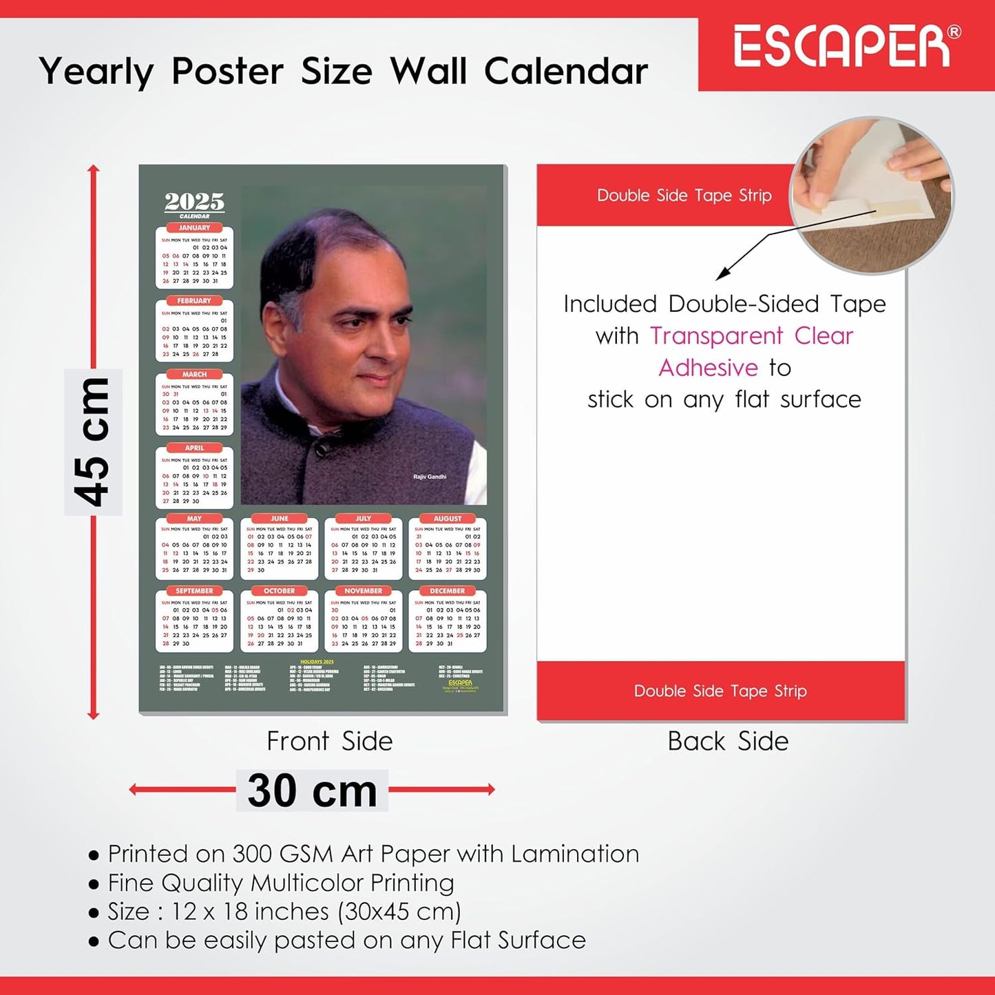 Famous Indian Personalities Wall Calendar 2025