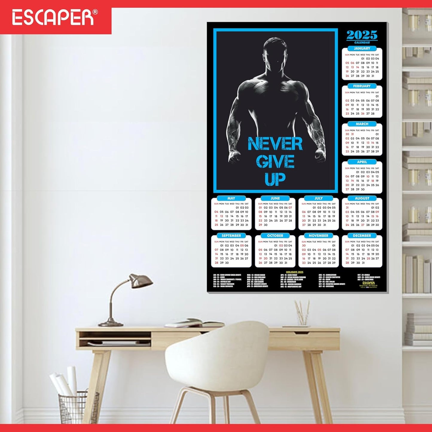 Gym Wall Calendar 2025