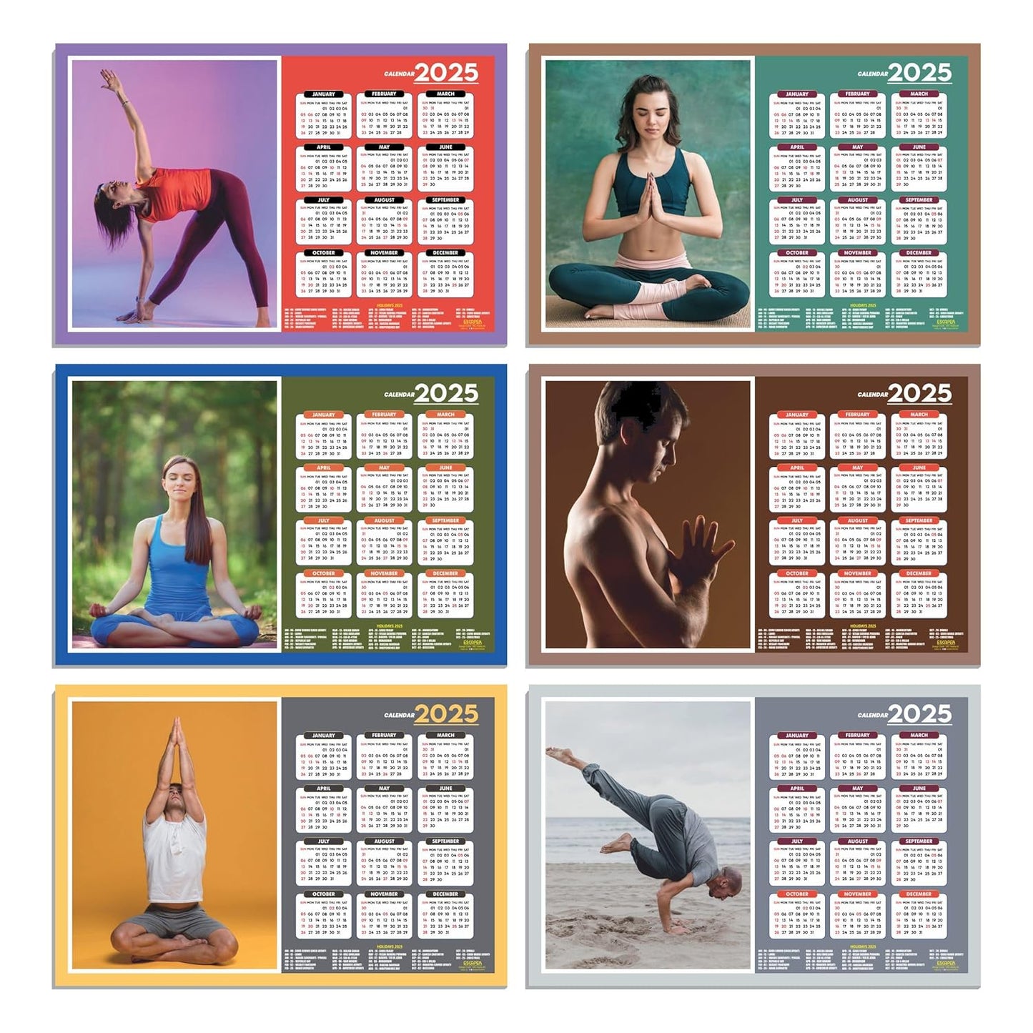 Yoga Wall Calendar 2025