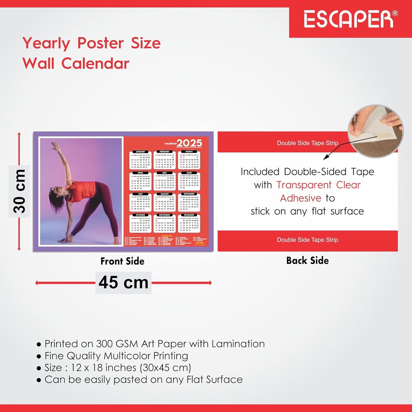 Yoga Wall Calendar 2025