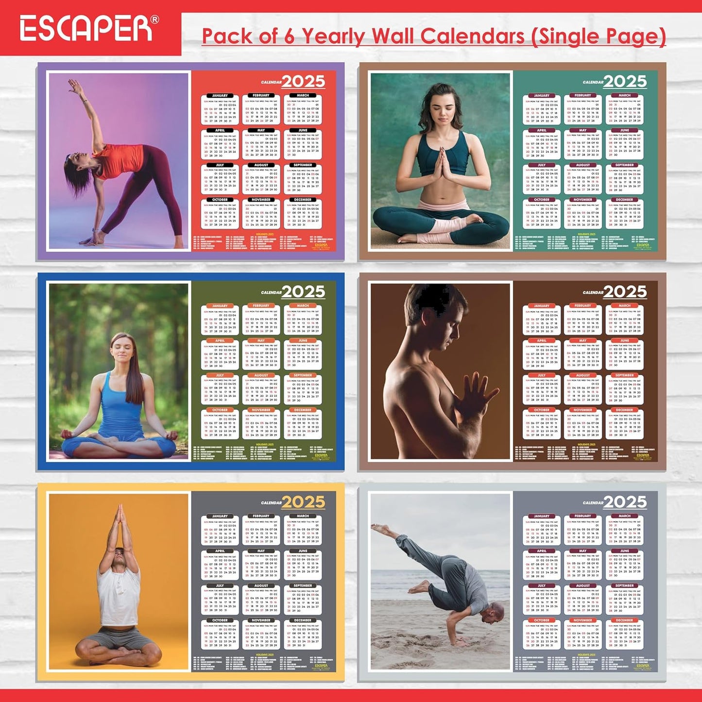 Yoga Wall Calendar 2025