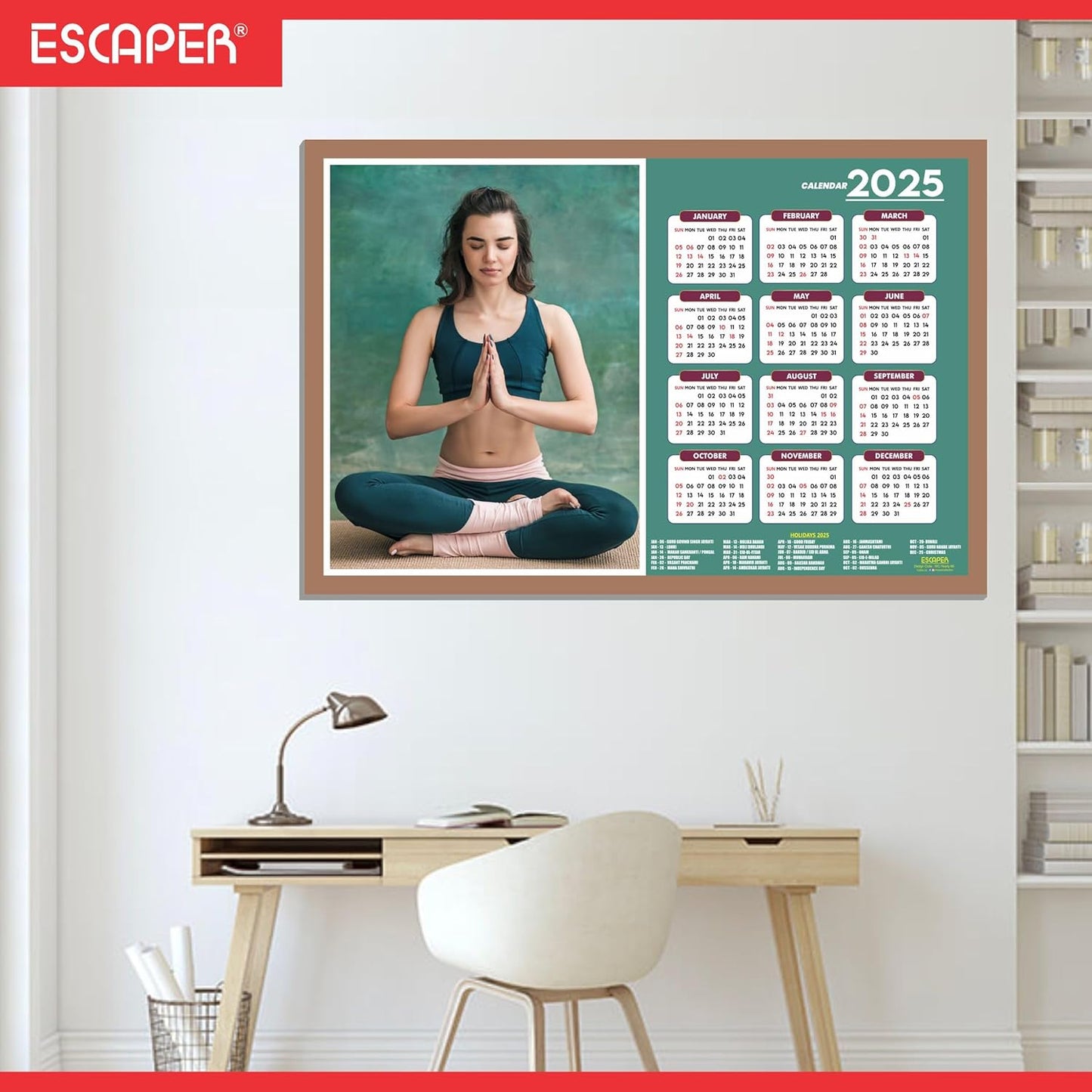 Yoga Wall Calendar 2025