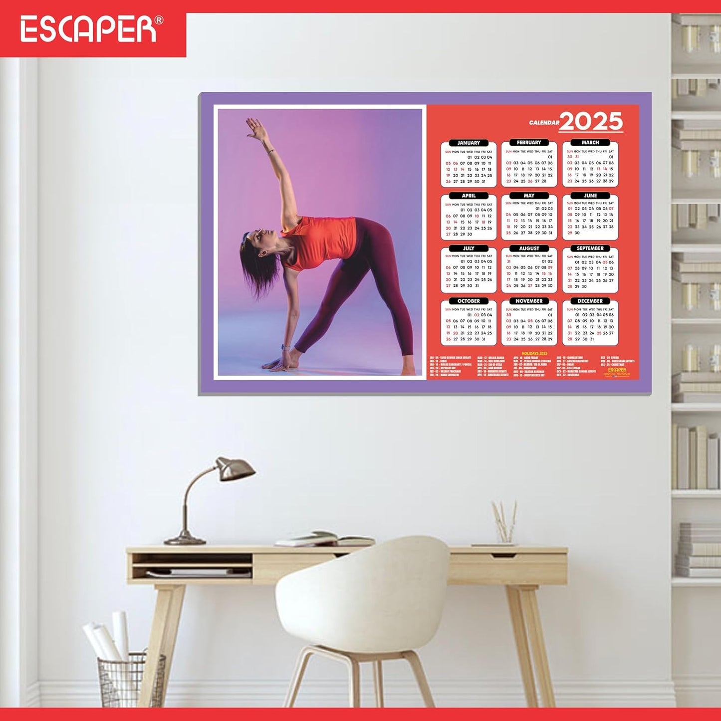 Yoga Wall Calendar 2025