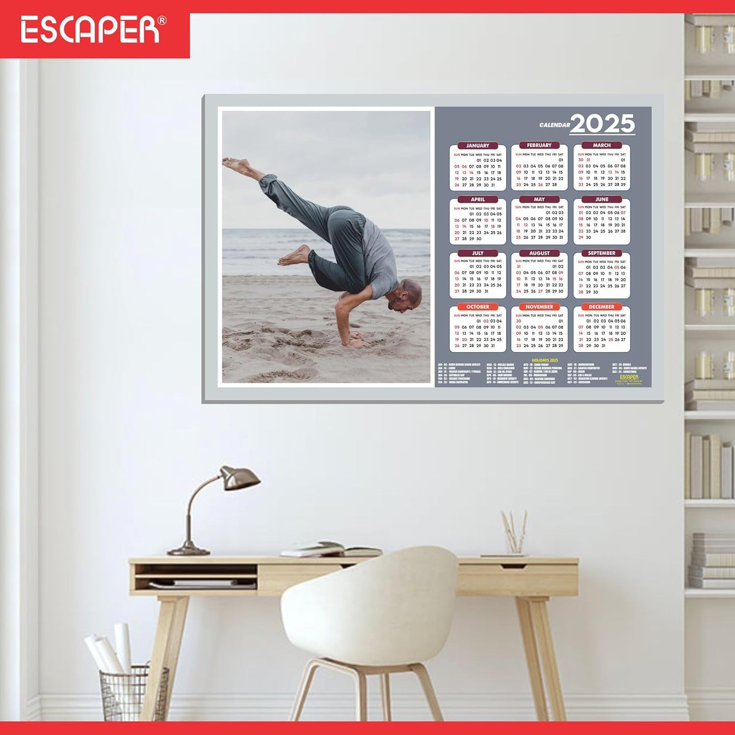 Yoga Wall Calendar 2025